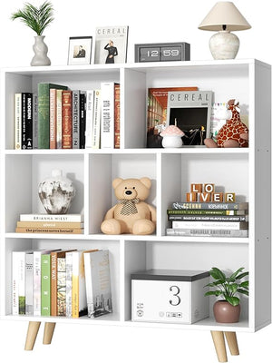3-Tier Open Bookcase with Metal Legs
