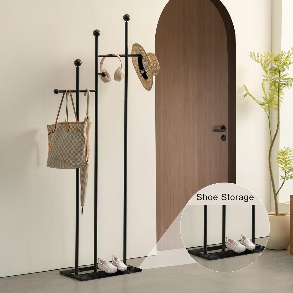 Freestanding Coat Rack with Marble Base