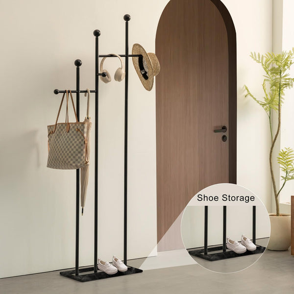 Freestanding Coat Rack with Marble Base