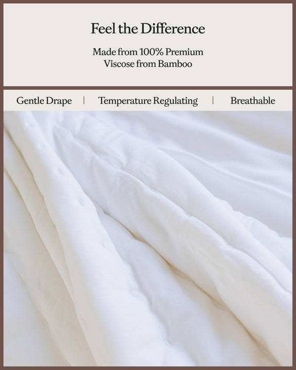 Twin Bamboo Duvet Cover Set – White