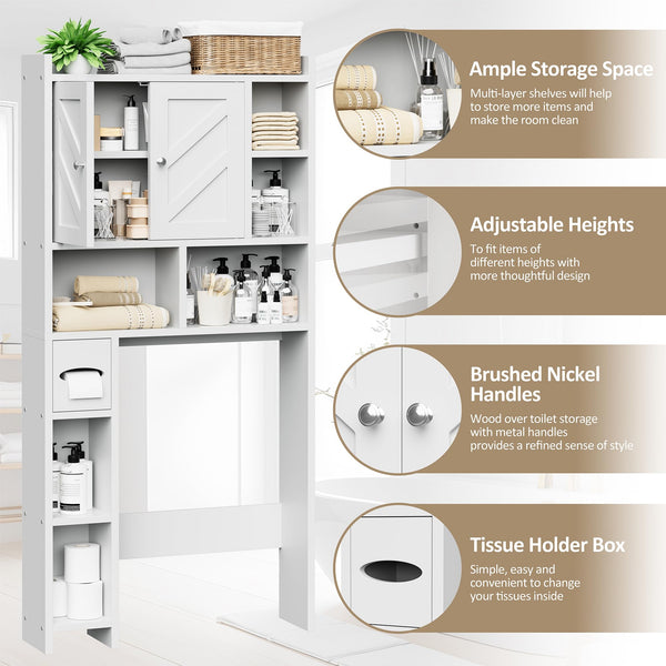 Over Toilet Storage Cabinet with Adjustable Shelf