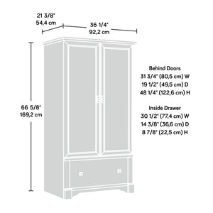 Armoire Wardrobe Closet with Garment Rod & Storage Drawer