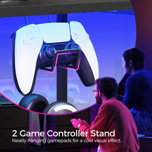 Gaming TV Stand with LED Light & Power Outlets