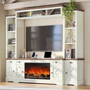 98" Farmhouse Entertainment Center with Fireplace, TV Stand & Barn Doors