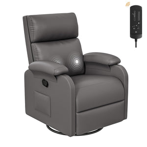 Swivel Rocking Recliner Chair with Massage & Adjustable Footrest