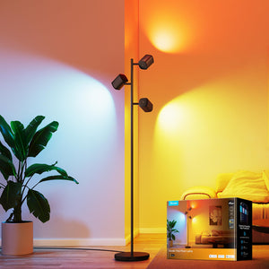 Triple-Head LED Tree Floor Lamp with Smart Controls