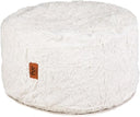 Faux Fur Bean Bag Pouf Footstool with Washable Cover