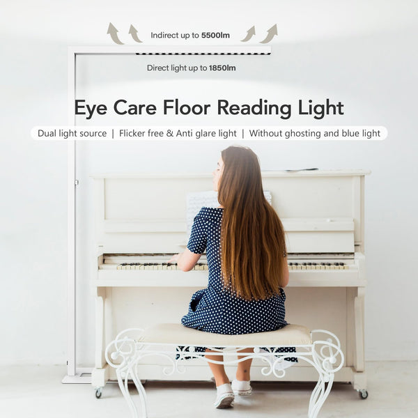 77" LED Floor Lamp – Dimmable Eye-Care Standing Lamp, 7350LM 70W, 4000K Bright Light for Living Room & Office