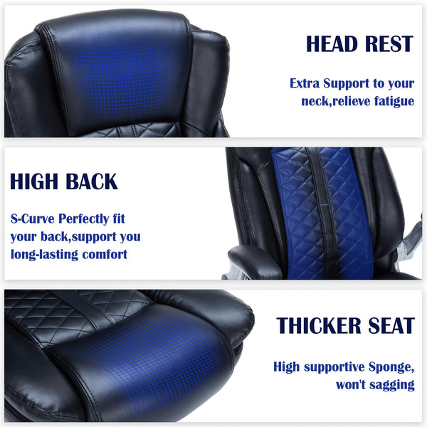 High-Back Ergonomic Office Chair with Flip-Up Armrests