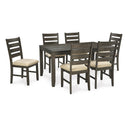 7-Piece Dining Table Set with 6 Upholstered Chairs