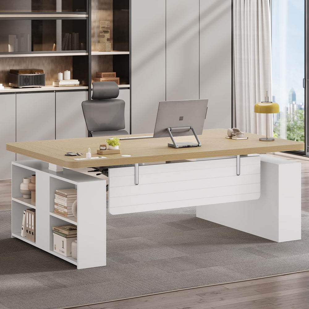 63" Electric Standing Desk with Storage & Power Outlets