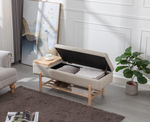 Entryway Storage Bench with Shoe Shelf
