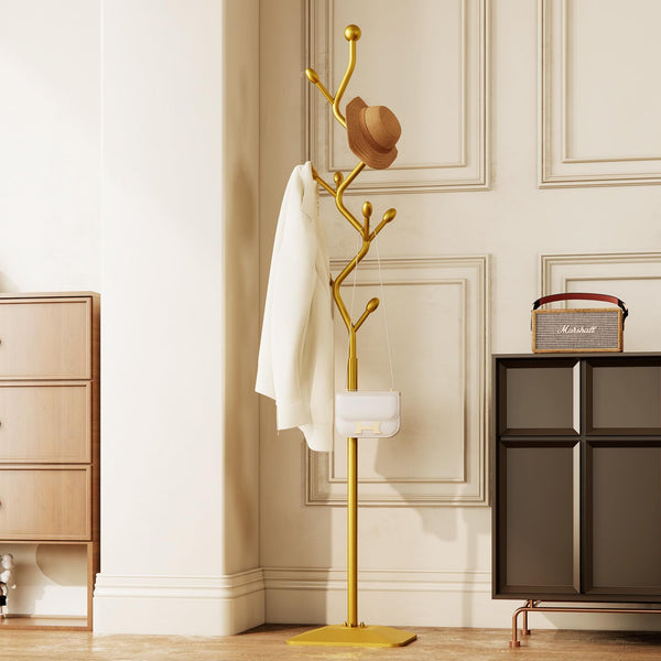 Tree-Shaped Metal Coat Rack Stand with 8 Hooks