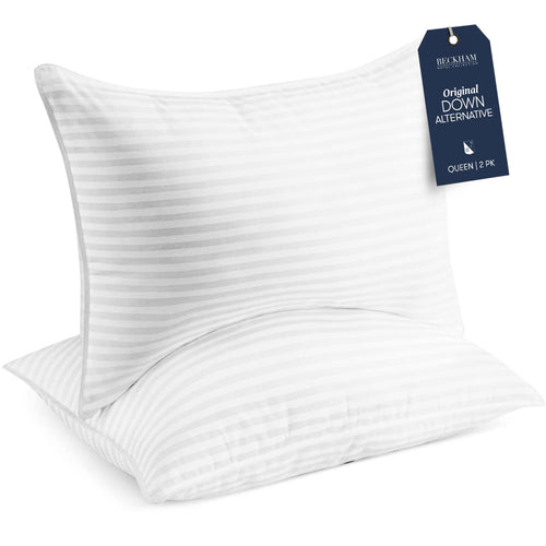 Down Alternative Bed Pillows – Set of 2 (Queen, King, European)