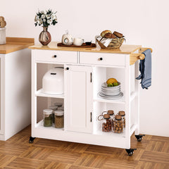 Rolling Kitchen Island Cart with Storage