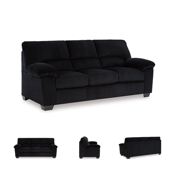 Contemporary Corduroy Sofa – 3-Seat Living Room Couch