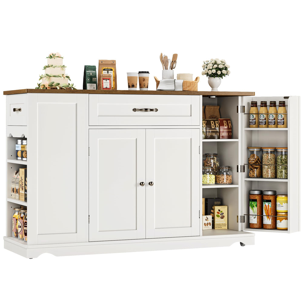 Kitchen Island Cart with Storage on Wheels