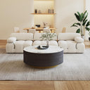 Round Coffee Table with Drawers & Sintered Stone Top