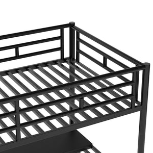 Twin Metal Loft Bed with Desk