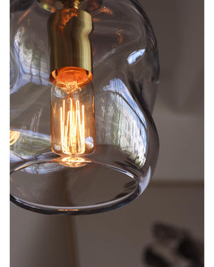 Clear Glass Globe Pendant Lights with Brass Hardware