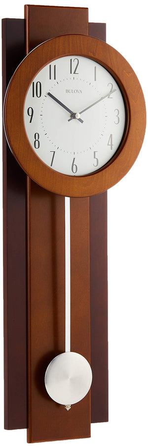Walnut Mahogany Pendulum Wall Clock with Arabic Numerals