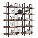 Triple Wide 5-Tier Industrial Bookcase