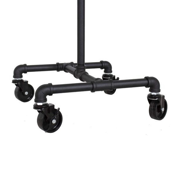 Industrial Pipe 4-Way Clothing Rack