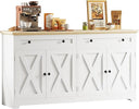 Farmhouse Buffet Cabinet Sideboard with Drawers and Coffee Bar Storage