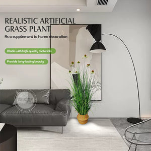46-Inch Artificial Grass Plant with Echinacea Flowers – Indoor & Outdoor Decor