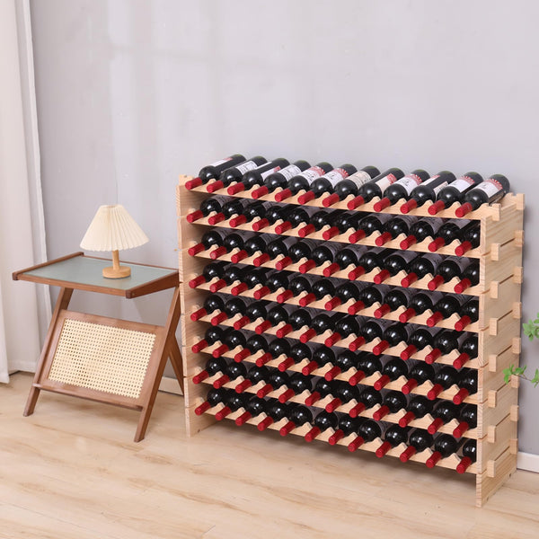 Wooden 96-Bottle Modular Wine Rack