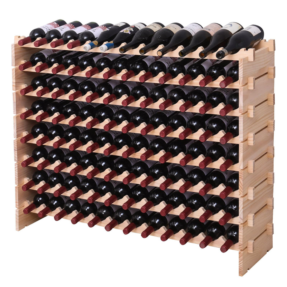 Wooden 96-Bottle Modular Wine Rack