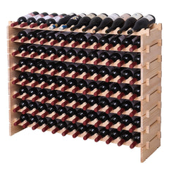 Wooden 96-Bottle Modular Wine Rack