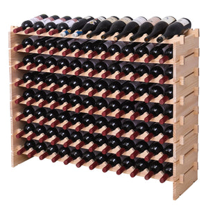 Wooden 96-Bottle Modular Wine Rack