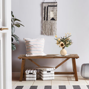 Farmhouse Wood Bench – Solid Wood Entryway & Dining Bench