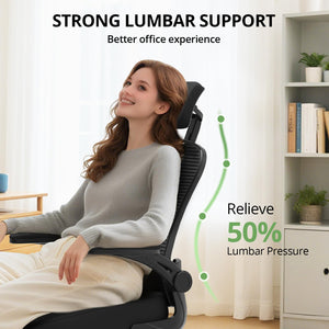 Ergonomic High Back Mesh Office Chair with Flip-Up Armrests – 330 lbs Capacity