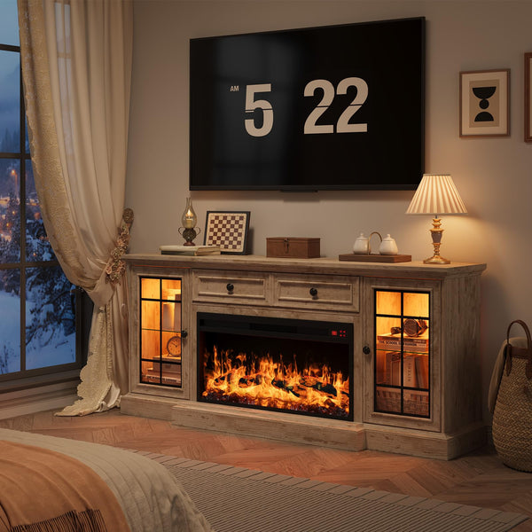 70" Fireplace TV Stand with 36" Electric Fireplace