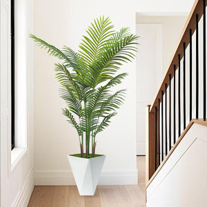 Artificial Palm Tree 6FT with White Planter – Indoor Faux Tropical Plant