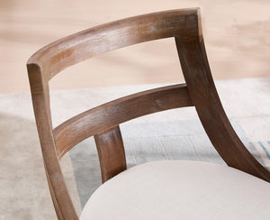 Farmhouse Dining Chairs with Curved Open Back & Padded Seat