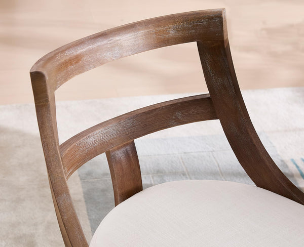 Farmhouse Dining Chairs with Curved Open Back & Padded Seat