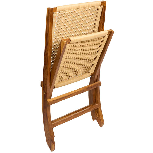 Teak Rattan Foldable Lounge Chair
