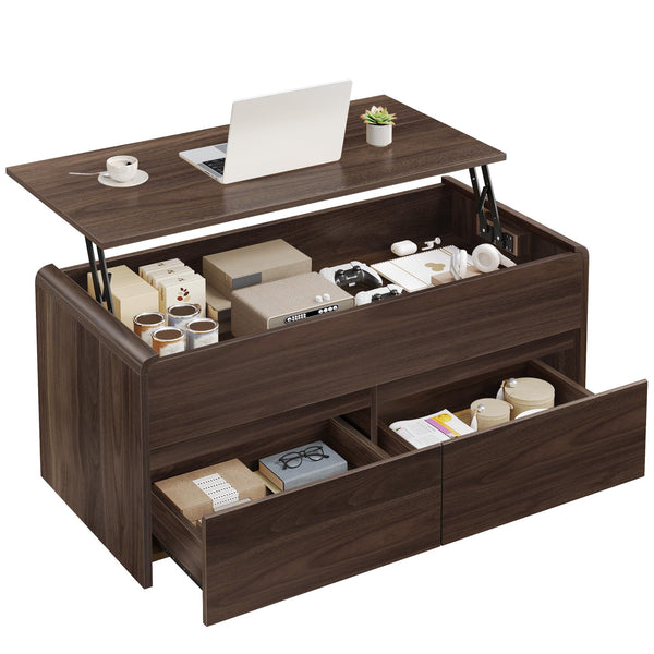 Lift Top Coffee Table with Drawers