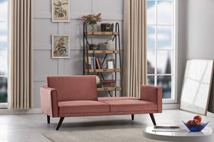 Retro Velvet Convertible Futon Sofa Bed