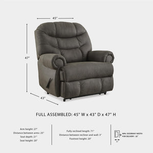 Large Zero Wall Recliner Chair – Grey Faux Leather