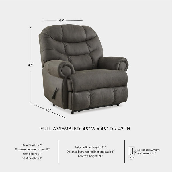 Large Zero Wall Recliner Chair – Grey Faux Leather