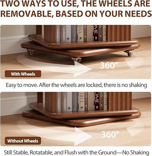 6-Tier Rotating Bookshelf Tower