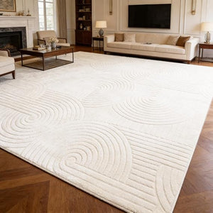 Soft High-Low Pile Area Rug – Washable, Non-Slip Indoor Rug for Living Room, Bedroom & Kids Room