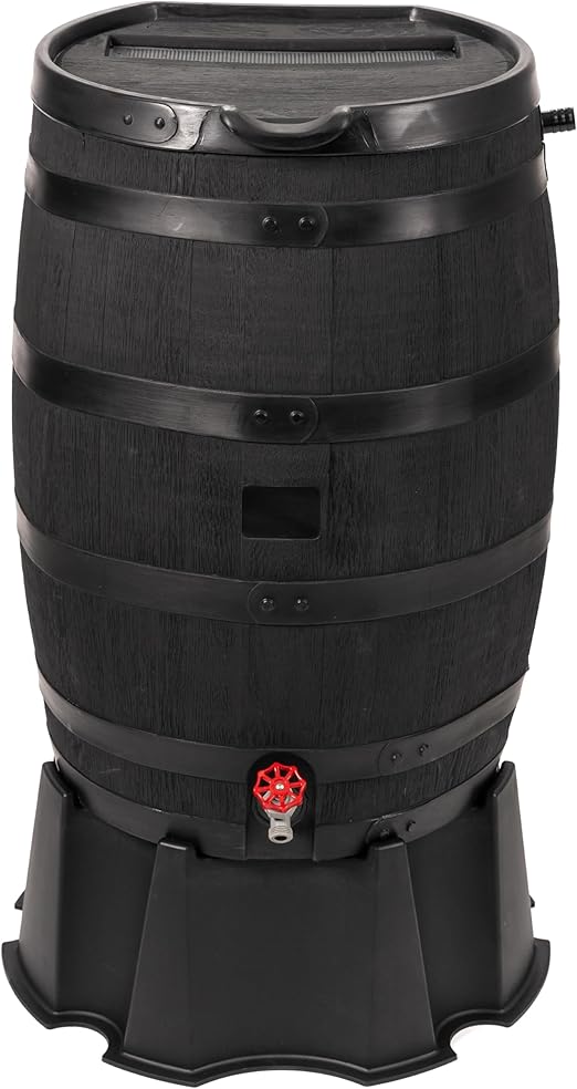 55-Gallon Flat Back Eco Rain Barrel with Removable Lid