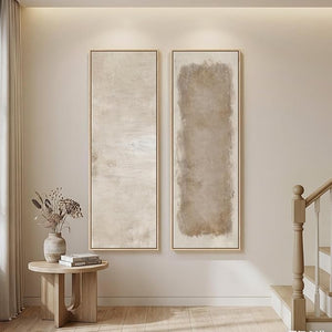 Abstract Vertical Wall Art Set of 2 – Framed Canvas Prints