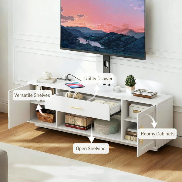 59" TV Stand with Swivel Mount & LED Lighting