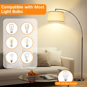 81" Arc Floor Lamp with Remote Control & Foot Switch